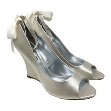 NINA Emma Stain Open Toe Wedges Shoes - Cream - UK 8/EU 41 - £125