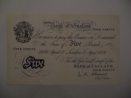 White fiver banknote lk - fiver,