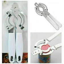 JAR OPENER STAINLESS STEEL LID CAN CAP REMOVER EASY GRIP WHITE HOLDER