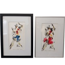 Framed Pair of Tango Art Prints - Used
