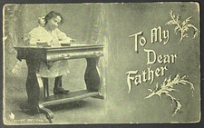 Girl at Old Fashioned Desk