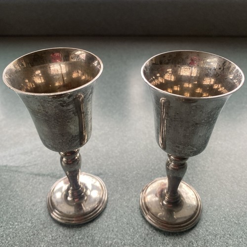 Pair silver plated - , goblets