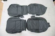 Black perforated leather Land Rover Defender 90 rear 110 3rd row seat covers ...