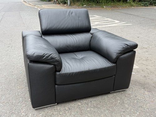 Black faux leather armchair - black,