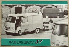 PEUGEOT J7 Sales Brochure 1973 #7-72 PP 277 GB Van CARGO BUS School Bus TRUCK