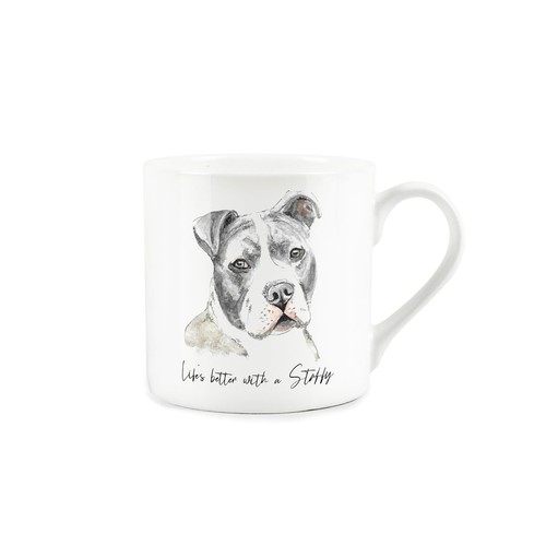 Staffy mug bone china - -,