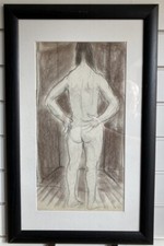 Antique Painting ART DECO Lady Original Drawing by Gabriel Coldefy 1911-1988