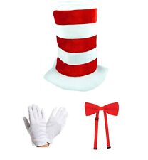 Kids Crazy Cat Fancy Dress Costume Set Hat Gloves & Red Bow In The Tie Children