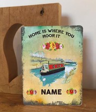 PERSONALISED CANAL BARGE BOAT NARROW  Retro Shabby Chic Metal Wall Sign RS572