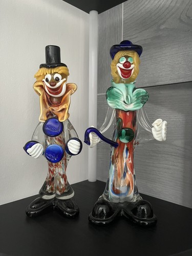 Pair murano style glass - pair,