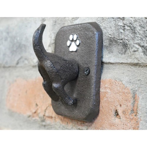 Coat hook cast iron dog - hook, tail