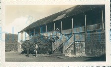 1940s St Johns worker photo, Antigua Nelsons Dockyard men outside building 