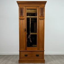 Antique 20th Century Fine Quality Satinwood Wardrobe ( REF AF-3965 )