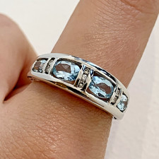 Blue Topaz & Diamond Channel