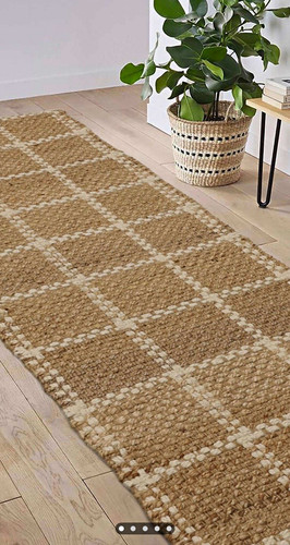 Sicily jute check runner - jute,