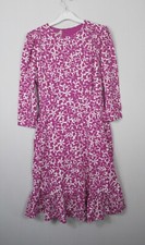Hobbs Ami Pink print Stretch jersey Dress 3/4 sleeves Size 8 - 18 New