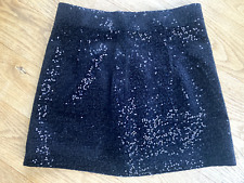 NWOT Zara black velvet sequin mini skirt S