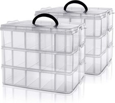 2 x Stackable 3 Tier Plastic