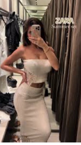 Zara tiktok beige crochet knit - zara,