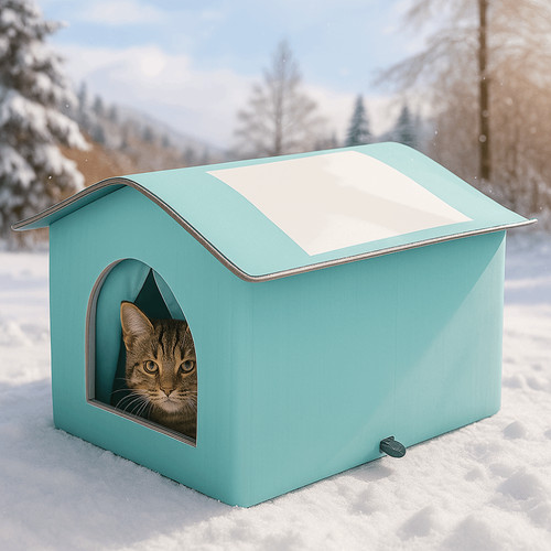 Cat winter insulated - cat, house