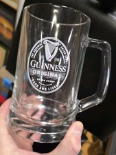 Large Glass Guinness Tankard -