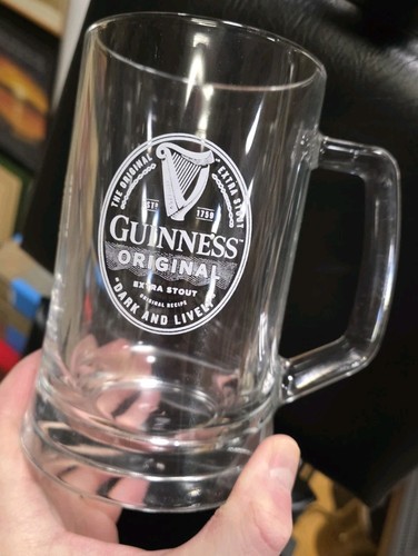 Large glass guinness tankard - guinness,