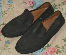 Moreschi Russel & Bromley Portofino Blue Suede Moccasin Shoes UK 12