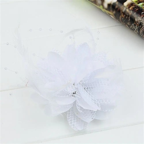 Flower feather bead corsage - flower,