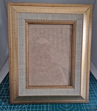 Gold Patterned Wooden Photo Frame For 7"x5" Photo.  Used. Good Condition.