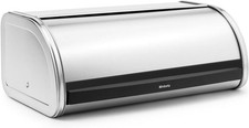 BRABANTIA ROLL TOP MEDIUM BREAD BIN MATT STEEL / MATT STEEL SIDES