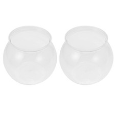 2 Pcs Clear Plastic Fish Bowls