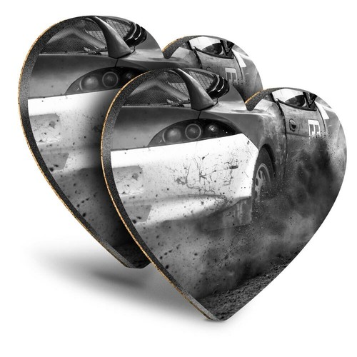 Heart mdf coasters bw - heart,