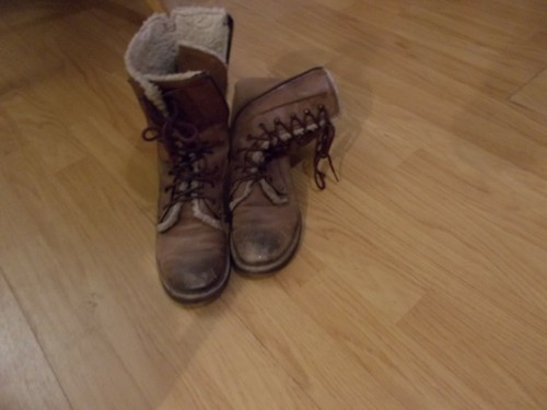 Boots brown with side zips - brown,