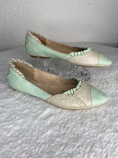 Terra Plana Womens Slip Ons Flats Green Ivory Leather Size EU 36 US 6
