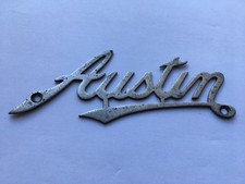 C1930s VINTAGE AUSTIN SCRIPT TYPE ALUMINIUM CAR BODY BADGE