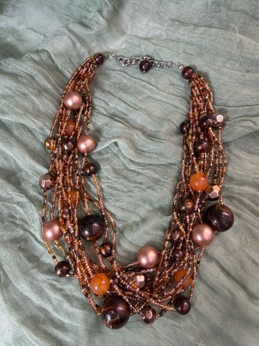 Multi strand earth tone glass - tone,