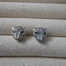 Silver Panther Stud  Earrings