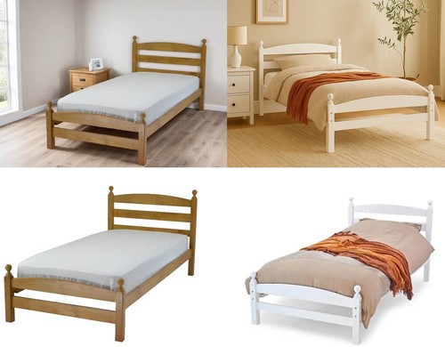 Single solid pine wooden bed - single,