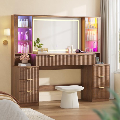 Big vanity desk - desk, fluted