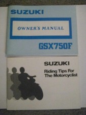 SUZUKI GSX750F OWNERS MANUAL WITH RIDING TIPS BOOKLET DATED NOVEMBER 1988 NOS!