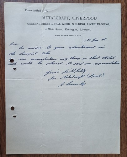 1948 metalcraft liverpool - 1948,