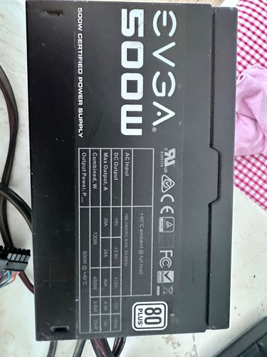 Evga 500w power supply - 80+,