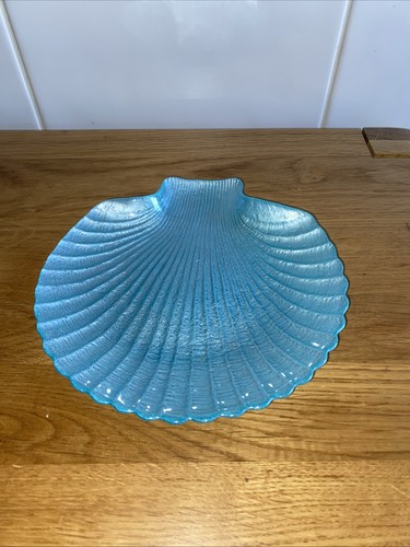 Pearlised teal glass - glass, clam