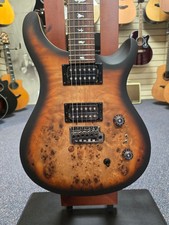 PRS SE Exotic Custom 24-08 Poplar Burl In Charcoal Cherry Midnight burst