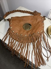 Daria Tan Fringed Mulberry Bag 