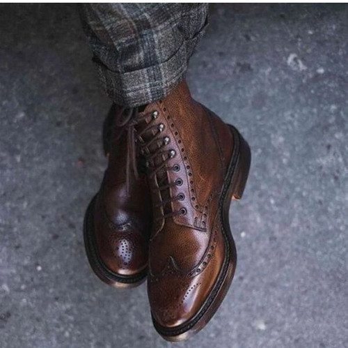 Handmade men brown leather - brown,