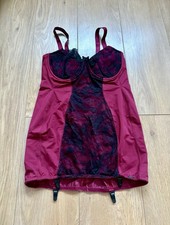 Charnos Vintage Burgundy Black Lace Glamour Corselette