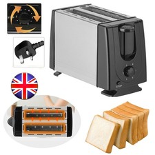Black Toaster - 2 Slice - Variable Browning - Defrost - Reheat - Extra Wide Slot