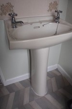 Armitage Shanks Bathroom Suite, Champagne, Original, Vintage, Toilet, bath, sink