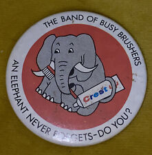 Crest Toothpaste Elephant Badge / Pin - 3.75cm - Vintage